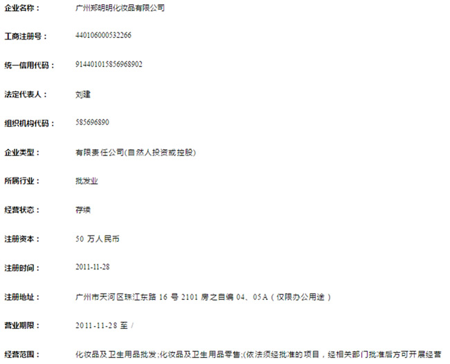 广东郑明明化妆品科技有限公司跟郑明明真的有关系吗？