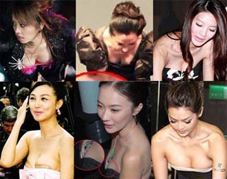 俯身瞬间春光乍泄 走光派女星爆乳争&ldquo;峰&rdquo;看点多点击图片进入下一页